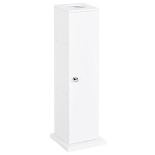 Toilet Paper Storage Cabinet 26" Narrow Bathroom Organizer Floor Standing White