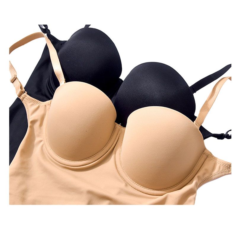 Backless Body Shaper For Women Push Up Bra Low Back Thong Bodysuit