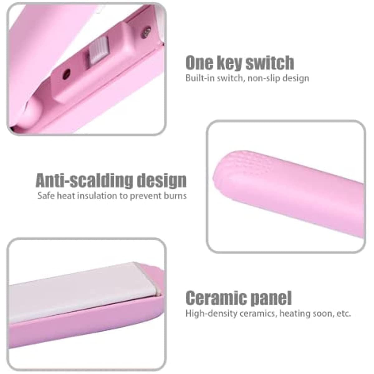 2023 Mini Hair Curler; Werdeny Ceramic Mini Hair Curler for Short Hair; 2 in 1 Mini Ceramic Curler and Hair Straightener; Mini Curling Iron 1/2 Inch Barrel Short Hair (Purple)