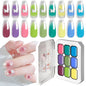 Limegirl Gradient Painting Gel, 9 Bright Colors Ombre GelNail Polish for Pigment Pat Nails Nails French ManicureSoak Off UV Set