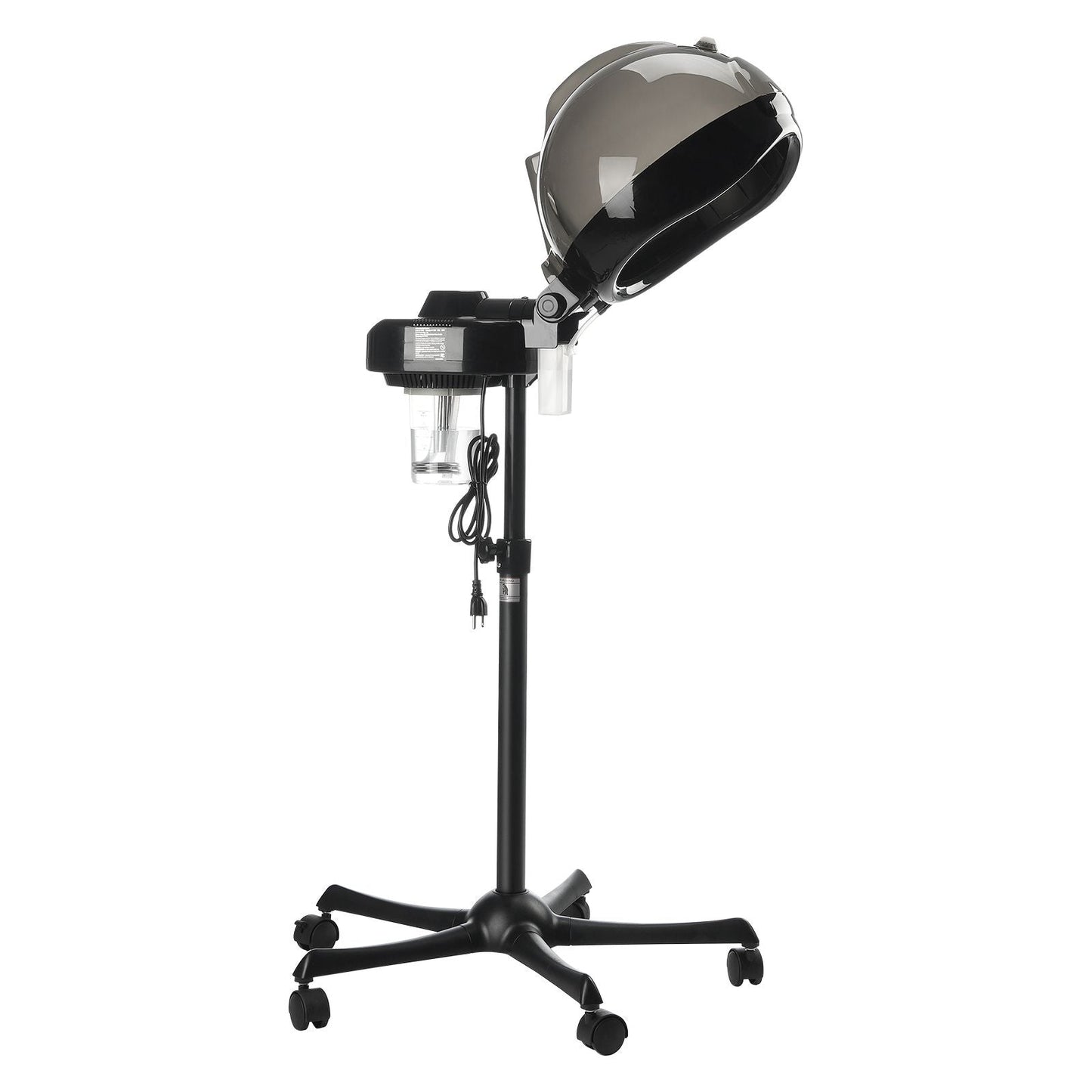 Professional Hair Steamer for Deep Conditioning, 11.81-inch Hooded Ionic Hair Steamer with 2 Modes, Height-Adjustable Standing Hair Steamer with Timer, 5 Wheels (2 Lockable) for Salon Home Spa