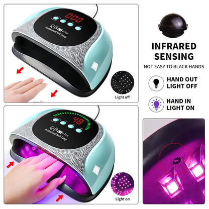 Professional UV LED Nail Lamp, LIMEGIRL Nail Dryer for Gel Polish, 4 Timers UV Nail Lamp Professional Nail Light,57Pcs Lamp Beads and Automatic Sensor
