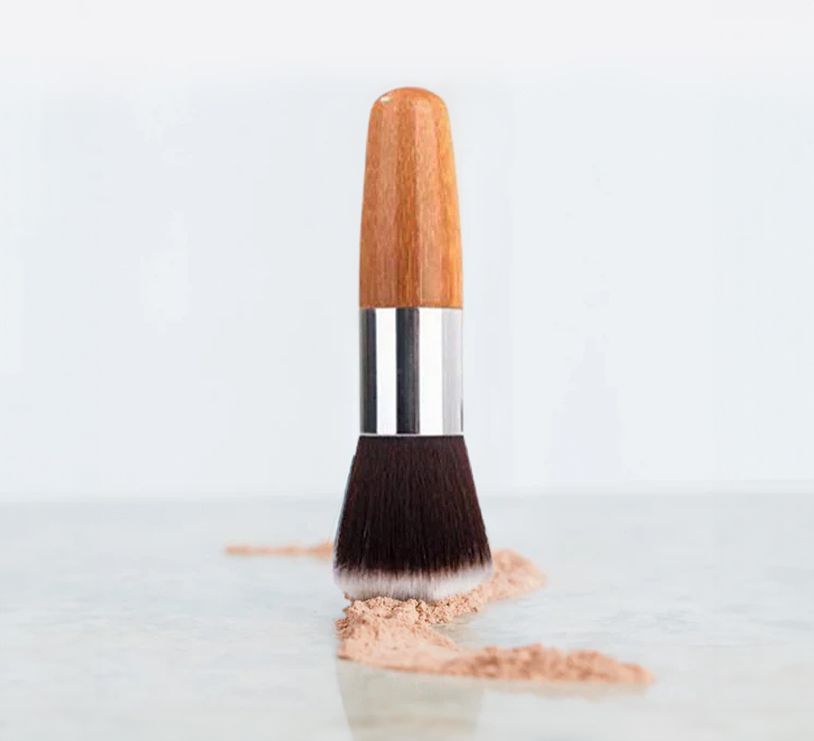 Premium Kabuki Blush Brush - High-Density Soft Synthetic Makeup Brush with Eco-Friendly Bamboo Handle for Flawless Powder & Contour Blending
