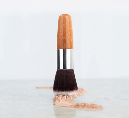 Premium Kabuki Blush Brush - High-Density Soft Synthetic Makeup Brush with Eco-Friendly Bamboo Handle for Flawless Powder & Contour Blending