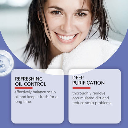 Scalp Refreshing Anti-Dandruff Shampoo, Oil Control Balancing Hair Cleansing Shampoo with Aloe Extract, Deep Cleaning Fluffy Hair Wash for Oily Dry Itchy Scalp, Daily Household Hair Care Shampoo 120ml