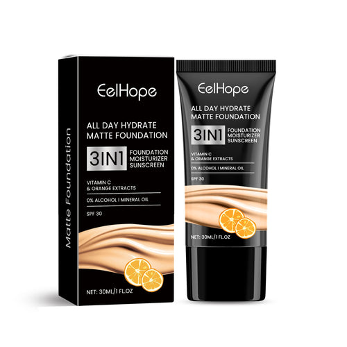 Eelhope Moisturizing Matte Foundation Natural Lightweight Brightening Facial Skin Care Moisturizing Foundation Without Removing Makeup