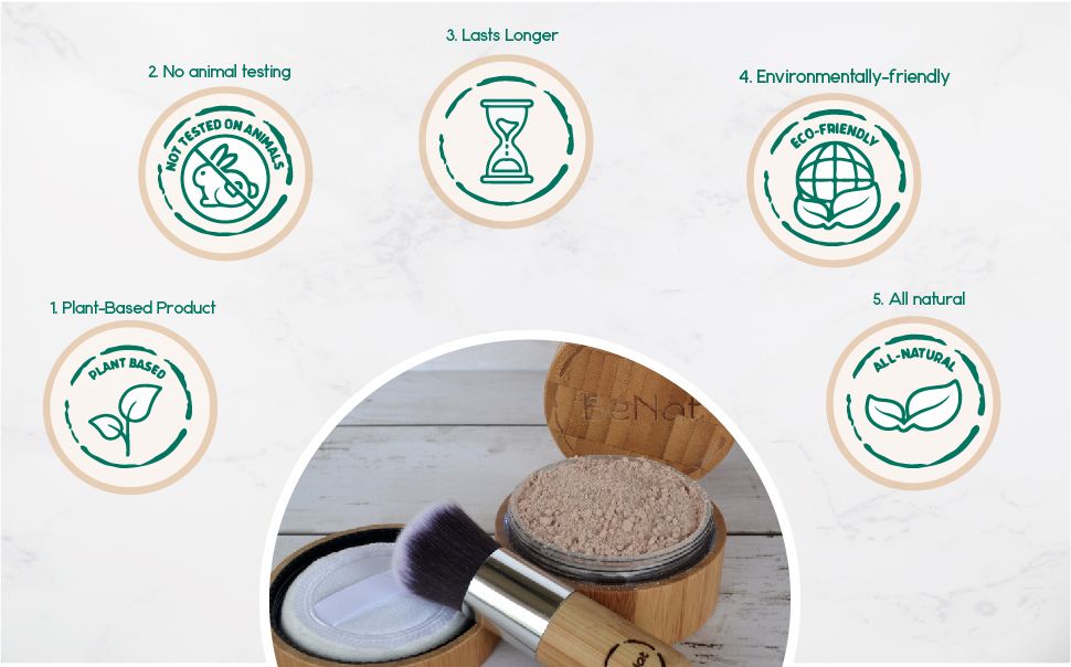 All-Natural Translucent Loose Face Powder - Oil-Absorbing Mattifying Setting Makeup with Reusable Bamboo Case & Eco-Friendly Refill - Sheer Warm Tint Finishing Powder for All Skin Types