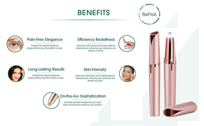 Set of 2. Rechargeable Facial & Eyebrow Hair Remover Set for Women, Painless Electric Trimmer with LED Light