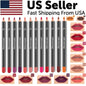 12Pcs Women Waterproof Lipstick Long Lasting Matte Lip Liner Pencil Lip Pen Set