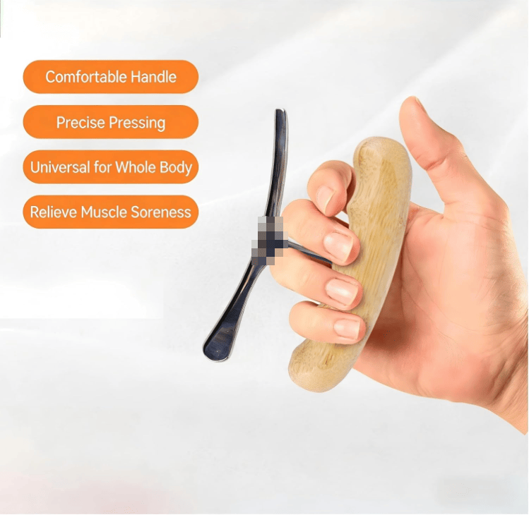 Gua Sha Scraping Tool Soft Tissue Massage Tool with Natural Wooden Handle for Muscle Relaxation Wholesale Myofascial Release and Post-Workout Recovery Suitable for Back Neck Shoulders and Legs