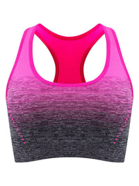 1pc/2pcs/3pcsMedium Support Two Tone Racer Back Sports Bra, Fitness Workout Running Yoga Bra