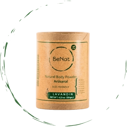 BeNat 100% All-Natural Body Powder - Talc-Free, Unscented, Eco-Friendly, Plastic-Free Packaging - Gentle for Sensitive Skin, Long-Lasting Odor Protection - 5.0 oz