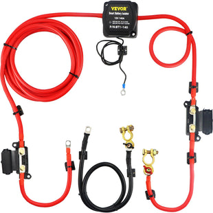 VEVOR Dual Battery Isolation Kit, 6m 12V, Auto Split Charge Relay System with 140AMP VSR, Fits RVs, Marine Crafts, Cars, Trucks, Caravans, Campers, Yachts, ATVs, UTVs, and Boats Workshop