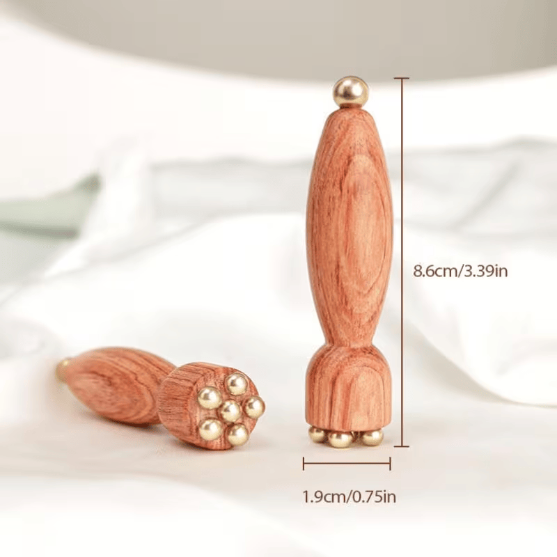 Wooden TCM acupoint massager, designed for eye bags, dark circles and sensitive skin, a traditional Chinese medicine skincare instrument equipped with facial and periocular massage sticks