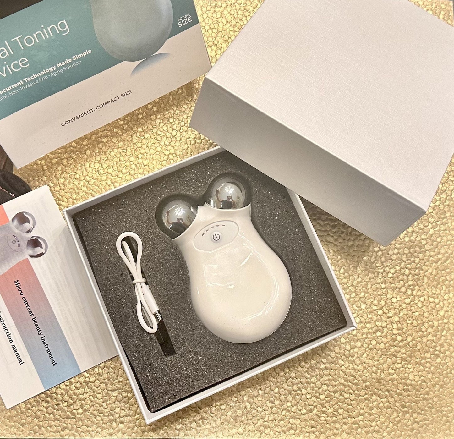 Microcurrent Facial Toning Massager - Anti-Aging Skin Tightening & Face Sculpting Device for Wrinkles, Jowls, and Jawline Contouring