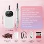 Electric Rechargeable Nail Drill, 35,000RPM Portable Cordless Nail E File Machine, LCD-Display Acrylic Gel Grinder Tool with 6 Bits and 50PCS Sanding Bands for Manicure Pedicure Carve Polish