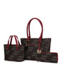 MKF Collection Lady II M Signature Large Tote, Small Tote & Wallet Set, Stylish Womens Handbag M Design by Mia K