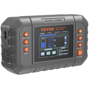 VEVOR Smart Battery Charger, 20-Amp, Lithium LiFePO4 Lead-Acid (AGM / Gel / SLA) Car Battery Charger with LCD Display, Trickle Charger Maintainer Desulfator for Boat Motorcycle Lawn Mower Deep Cycle