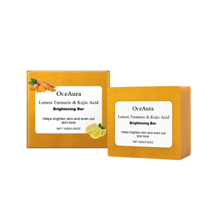 OceAura Lemon Turmeric Soap Cleanser Bath Gentle Clean Brightening Skin Care For Face And Body