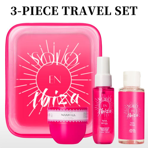 3pcs Set SOLO EN Body&Hair Fragrance Mist Perfume&Bubble Bath&Body Butter Travel Box for Men And Women, 4 Different Flavor Gift Box, Dating, Long-lasting Scent