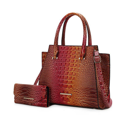 MKF Collectin Miriam Croc-Embossed Tote Bag Elegant Vegan Leather Structured by Mia K.