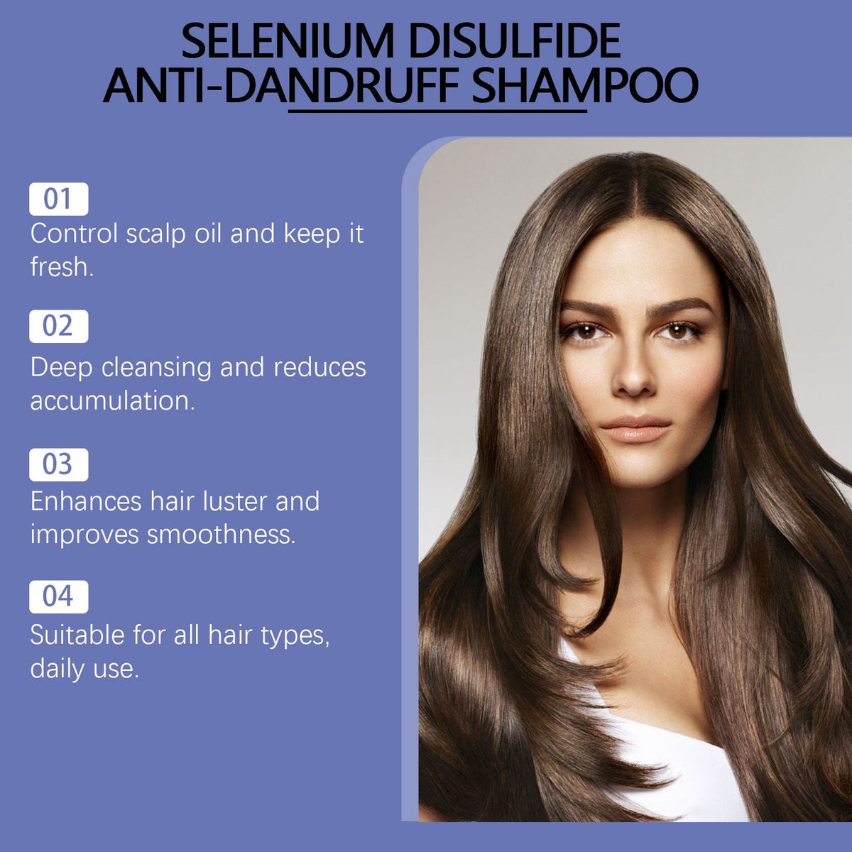 Scalp Refreshing Anti-Dandruff Shampoo, Oil Control Balancing Hair Cleansing Shampoo with Aloe Extract, Deep Cleaning Fluffy Hair Wash for Oily Dry Itchy Scalp, Daily Household Hair Care Shampoo 120ml