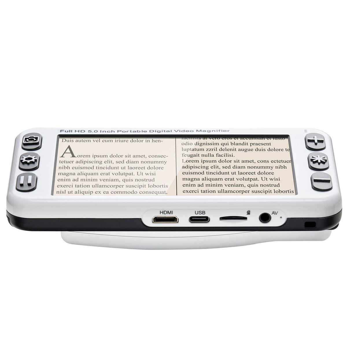 Portable Digital Magnifier, 5-inch HD Electronic Video Magnifier for Low Version, 2X - 48X Electronic Reading Aid with 13MP Near & Far Dual Lens, 26 Color Mode, AV/HDMI Output & Foldable Handle