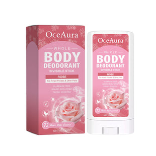 OceAura Rose Body Deodorant Stick Natural and Refreshing Rose Scent Reduces Underarm Odor Long-lasting Scent
