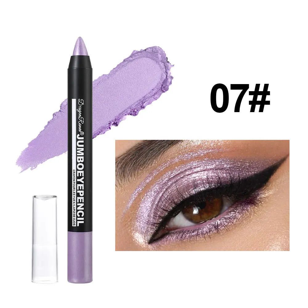 Smoky Dark Green Eyeshadow Pencil Stick Waterproof Pearlescent 12 Colors Metallic Glitter Eye Shadow Highlighter Pen Makeup Tool