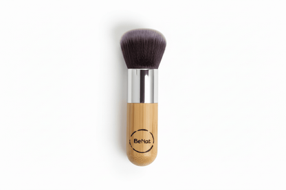 Premium Kabuki Blush Brush - High-Density Soft Synthetic Makeup Brush with Eco-Friendly Bamboo Handle for Flawless Powder & Contour Blending