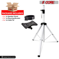 5 Core Speaker Stand Tripod Floor Tall Adjustable Up to 72 Inch DJ Studio Monitor Stands Pole Mount - SS ECO 1PK WOB - 7DAY'S