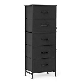 48IN Dresser For Bedroom With 5 Fabric Drawers Nightstand Wardrobe Steel Frame Closet For Clothes Storage Cabinet Furniture
