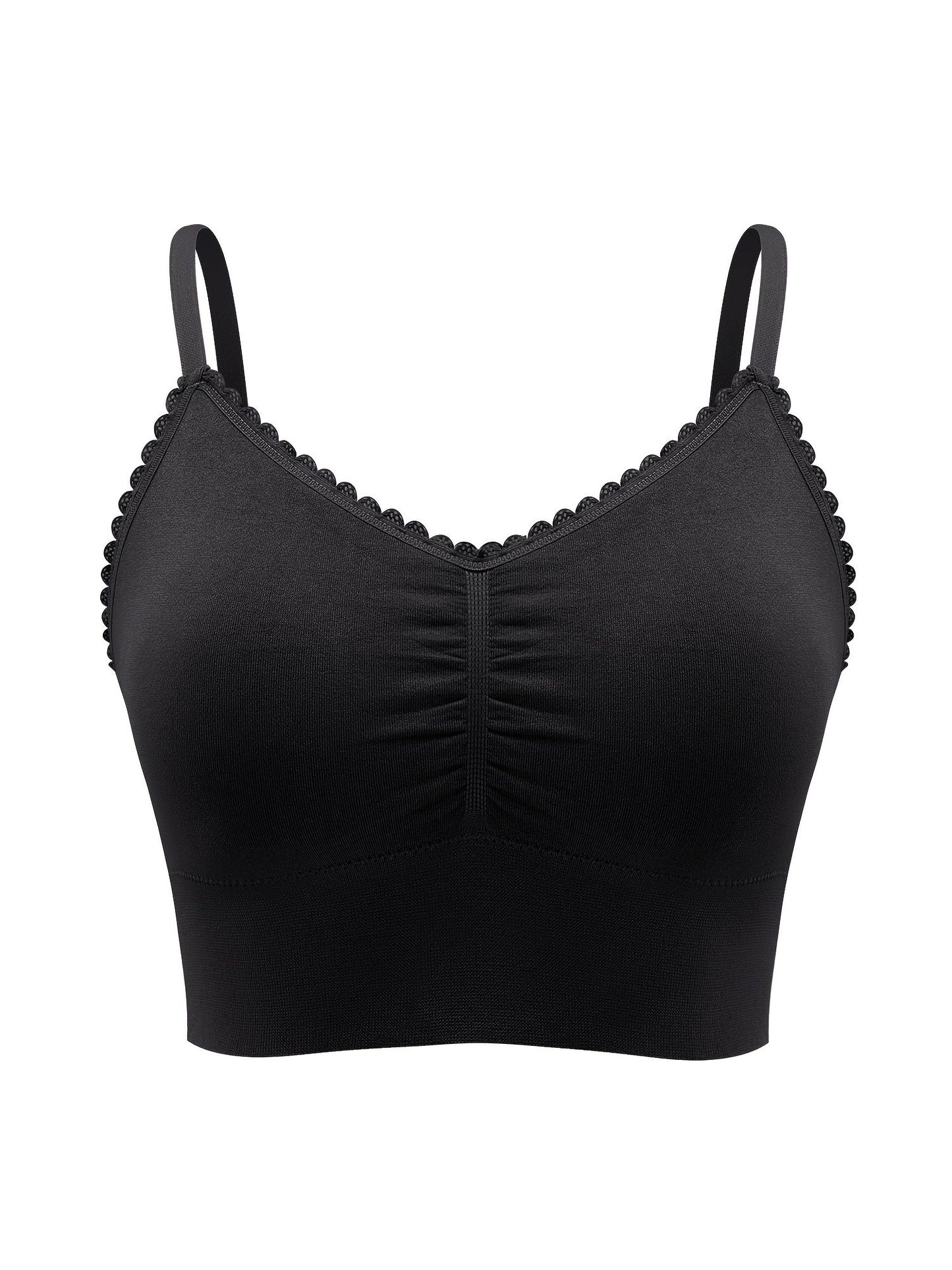 Plus Size Lace Wireless Bras For Women; Low-Impact Activity Sleep Bralette; Comfort Workout Sports Bra; Comfortable Full Coverage; Soft And Breathable Fabric; Women's Lingerie