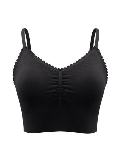Plus Size Lace Wireless Bras For Women; Low-Impact Activity Sleep Bralette; Comfort Workout Sports Bra; Comfortable Full Coverage; Soft And Breathable Fabric; Women's Lingerie