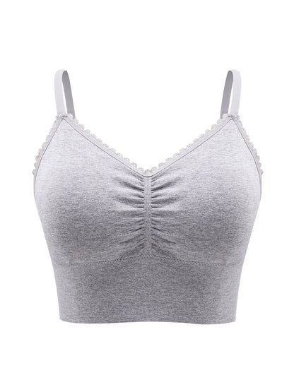 Plus Size Lace Wireless Bras For Women; Low-Impact Activity Sleep Bralette; Comfort Workout Sports Bra; Comfortable Full Coverage; Soft And Breathable Fabric; Women's Lingerie