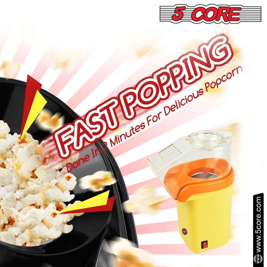 5 Core Popcorn Machine 16 Cup Capacity Hot Air Popper Mini Portable Tabletop Electric Pop Corn Maker Maquina Para Hacer Palomitas De Maiz For Home Movie Party - 7DAY'S