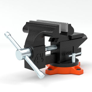 VEVOR Bench Vise, 4.5-inch Jaw Width 3.3-inch Jaw Opening , 240-Degree Swivel Locking Base Multipurpose Vise with Anvil, Heavy Duty Cast Iron Workbench Vise with Bolts & Nuts, for Drilling, Pipe Cutti