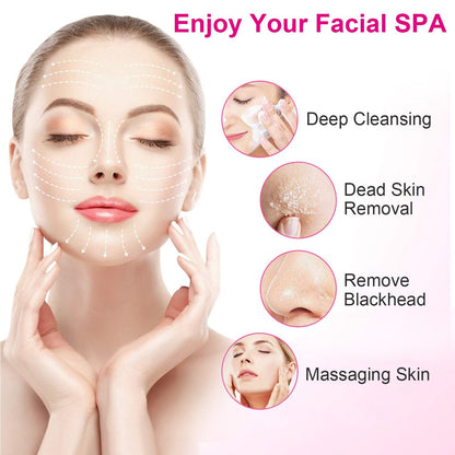 Waterproof Facial Cleansing Brush Face Spin Cleaning Brush Scrubber with 5 Brush Heads for Women