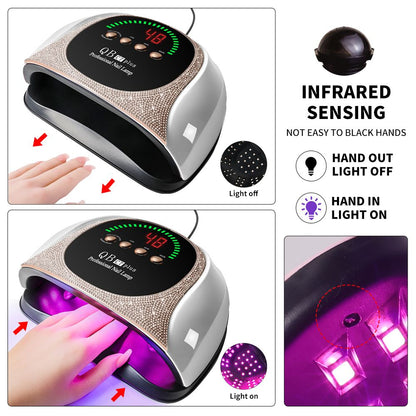 Professional UV LED Nail Lamp, LIMEGIRL Nail Dryer for Gel Polish, 4 Timers UV Nail Lamp Professional Nail Light,57Pcs Lamp Beads and Automatic Sensor