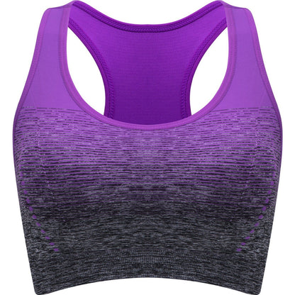 1pc/2pcs/3pcsMedium Support Two Tone Racer Back Sports Bra, Fitness Workout Running Yoga Bra