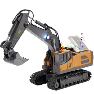 VEVOR Remote Control Excavator Toy, 11 Channel, 1:20 Scale Remote Control Digger Toy, RC Excavator with Lights & Sounds, Full Functional Construction Vehicles for Kids, 2 Batteries, Birthday Present