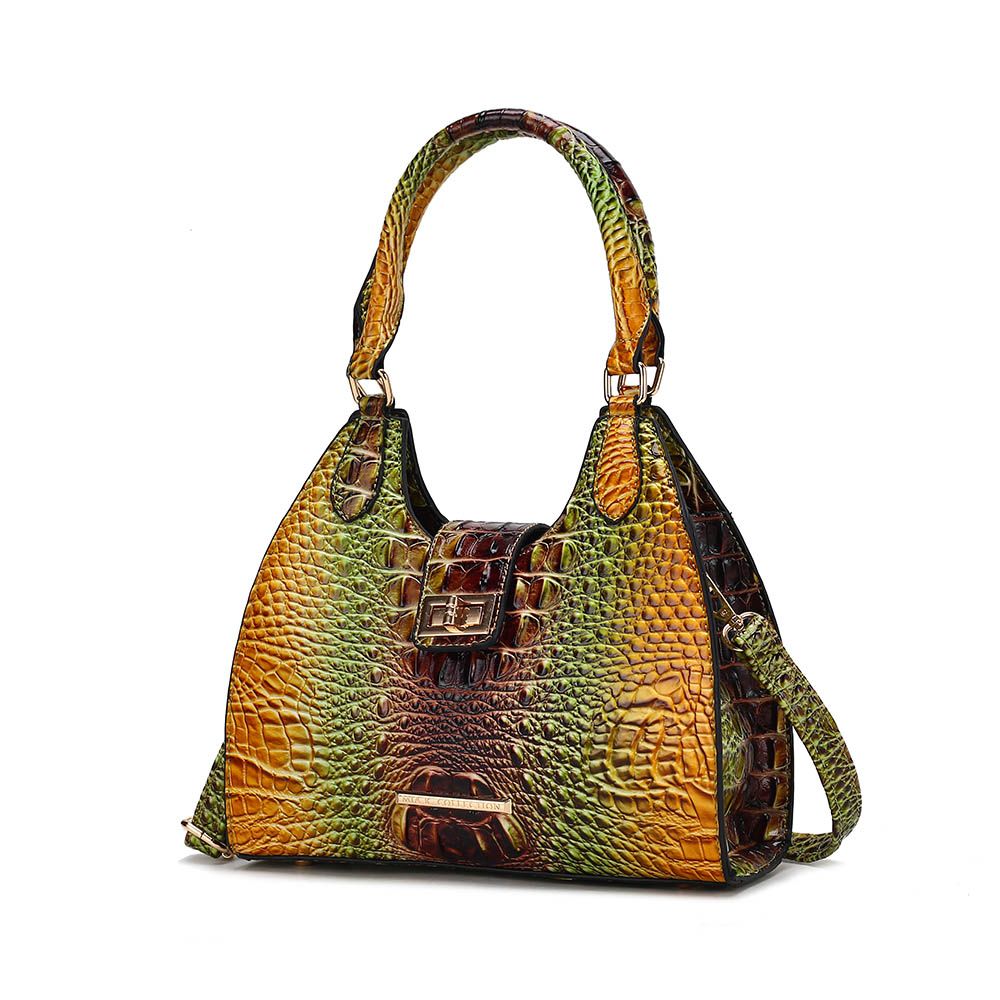 MKF Collection Ava Gradient Rainbow Faux Crocodile-Embossed Tote by Mia K