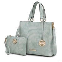 MKF Collection Beryl Snake embossed Vegan Leather Women Tote Bag with Wristlet by Mia k