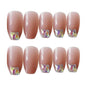 False Fingernails Pink Beads Artificial False Nails Tips Fake Nail Art Decoration Fake Nails
