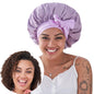 Silk Bonnet for Sleeping Women, Satin Hair Bonnet for Sleeping for Wavy Curly Natural Hair Women Men - Rose Red