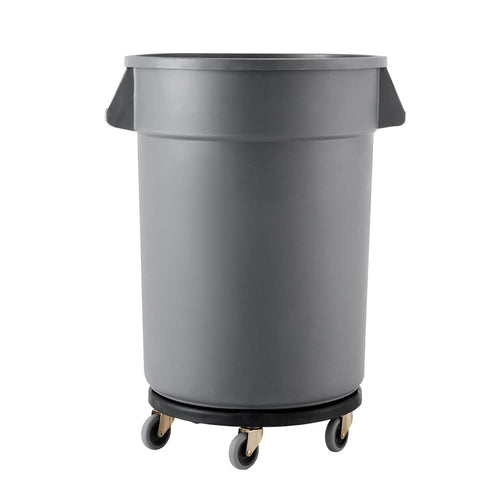 VEVOR Trash Can Dolly, Fit 20, 32, 44, 55 Gallon Containers, Round Trash Can Roller Base with 4 Lockable Wheels, 500lbs Weight Capacity, Heavy Duty Barrel Dolly, Multi-Functional Rolling Dolly Cart