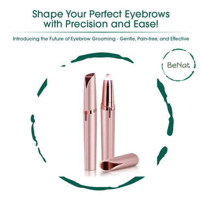 Rechargeable Eyebrow Hair Remover - Painless USB Electric Trimmer with LED Light