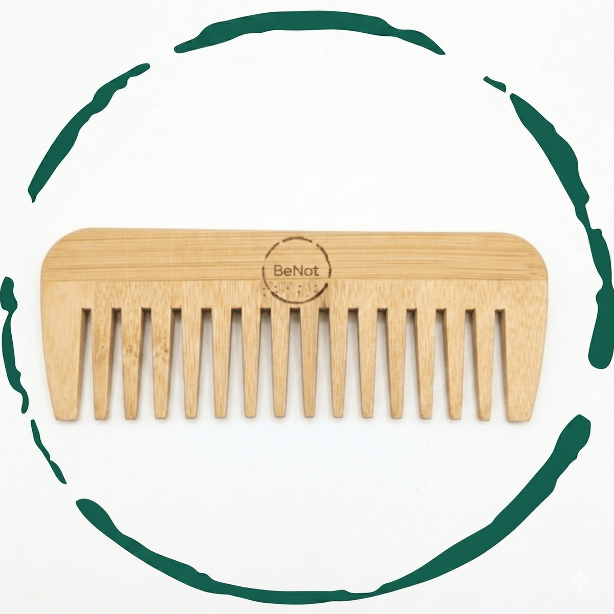 Handcrafted Bamboo Comb - All Natural Wooden Hair & Beard Detangler Styling Accessory for Men and Women, Promotes Healthy Hair Growth & Scalp Health, Eco-Friendly, Biodegradable & Zero-Waste Gift