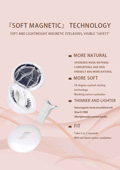 No Glue Soft Magnetic Clip On Eyelashes, Gentle Anime Doll Round Eye Reusable Lashes Cute Bright Baby Eye Makeup