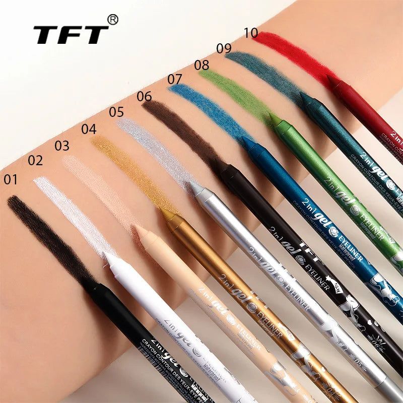 Waterproof Eyeliner Long Lasting Pencil Colourful Pigment Blue Black White Color Gel Eye Liner Pen Makeup Eye Beauty Cosmetics